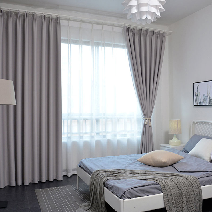 Pencil Pleat Thermal Thick Blackout Curtains Pair Ready Made Eyelet Ring top