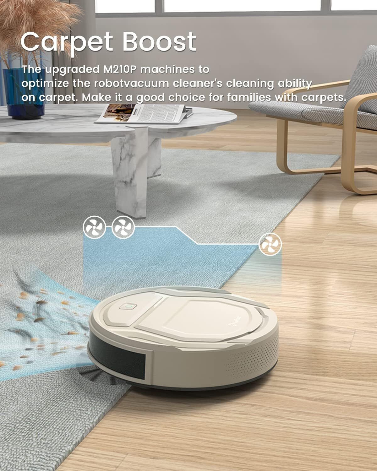 Lefant M210 Pro Robot Vacuum Cleaner, Tangle-Free 2200Pa Suction, Slim Quiet
